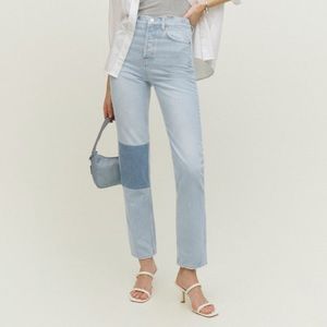 Reformation Cynthia High Waisted Patch Jeans